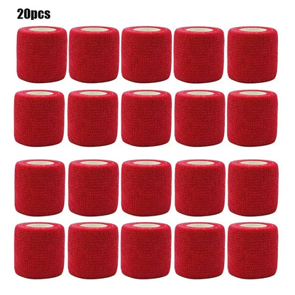 1/3/6/20PCS Sports Self Adhesive Bandages Anti-slip Red Elasticn Athletic Nonwove Waterproof Elastic  Wrist Ankle Bandages