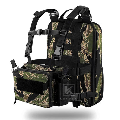 KRYDEX Expandable Flatpack D3 Backpack with Tactical D3CR Chest Rig Rifle AK M4 Magazine Pouch Hiking Hunting Bag Vest