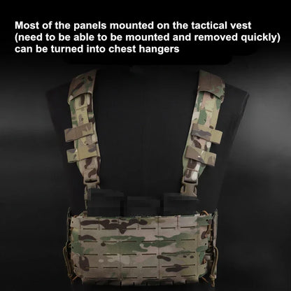 Tactical ARC Chest Rig Kit MOLLE System Placard V3 Front Flap Mag Pouch Installed On Vest with Quick Release Clasp Mount