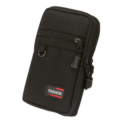 7 Inch Waist Fanny Pack Men Phone Pouch Camping Hunting Waist Bag (Black)