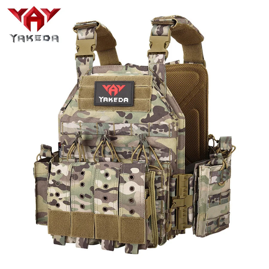 YAKEDA quick dismantling tactical training vest outdoor CS protective equipment combat vest camouflage suit