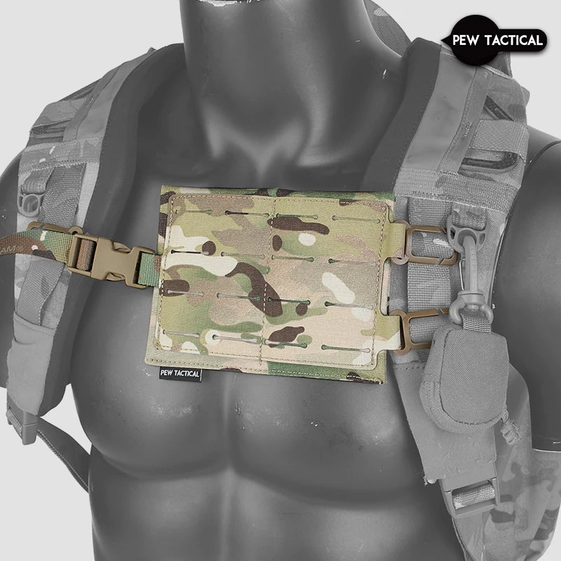 PEW TacticalTactical Backpack Extendable Chest Strap MOLLE Panel Outdoor Hiking Navigation