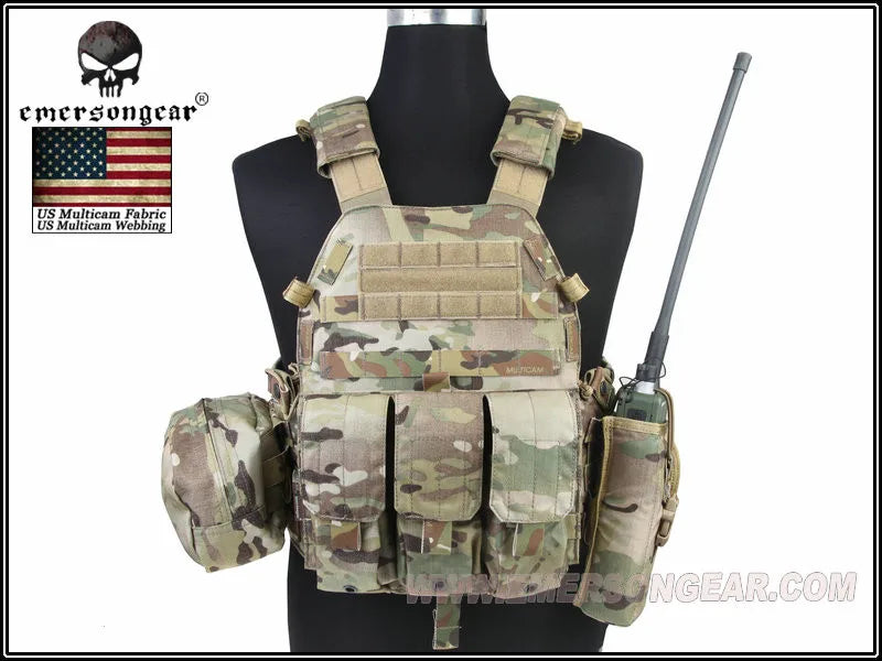 Emersongear For LBT 6094 Style Plate Carrier W/3 Pouches Tactical Vest Protective Gear Body Guard Armor Airsoft Hunting