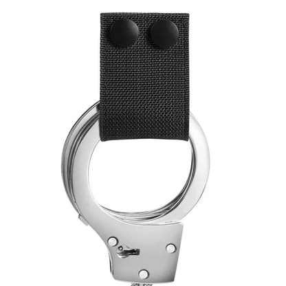 Tactical Handcuff Strap Holder Case Heavy Duty Nylon Double Snap Slide-On fits 2" Duty Belts, Hunting Handcuff Holster