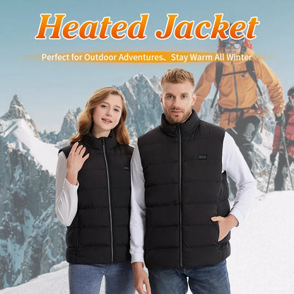 Electric Heated Vest 21 Heating Areas Full Body Warm USB Power Bank 3 Levels Windproof  Winter Motorcycle Skiing Coat Men Women