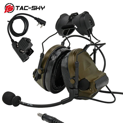 TAC -SKY COMTA II Tactical Headset With ARC Rail Adapter Hearing Protection Airsoft Headphone Noise-cancelling Shooting Earmuff