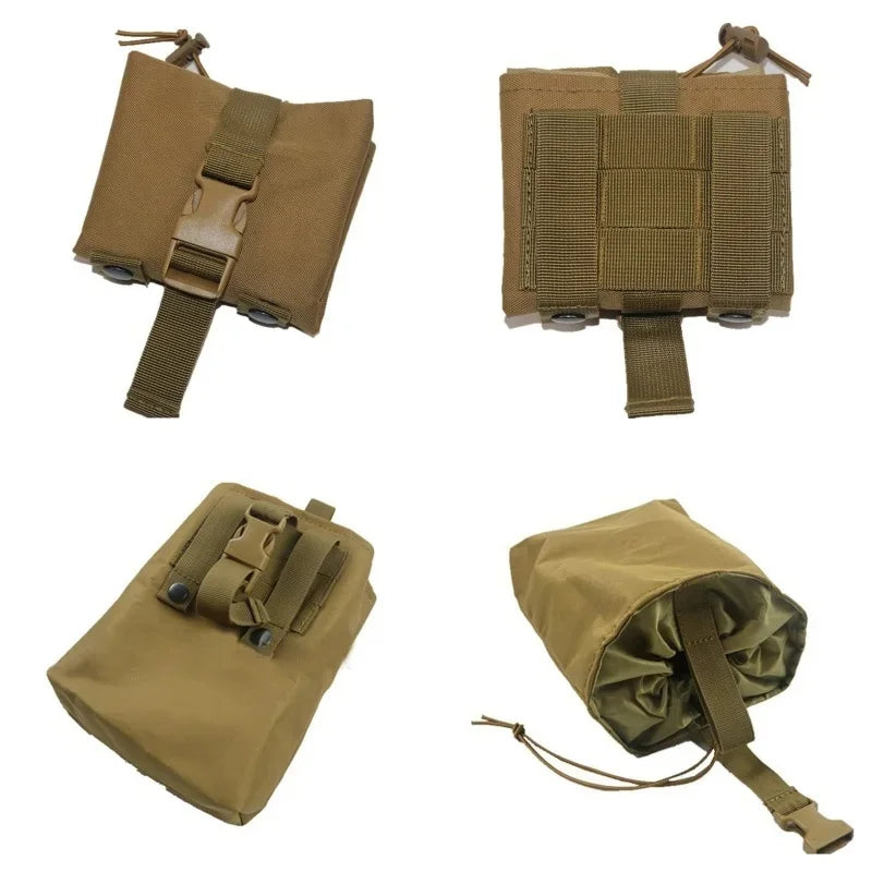 Folding Molle Magazine Dump Pouch Hunting Airsoft Ammo EDC Tool Bag Foldable Utility Recovery Mag Holster