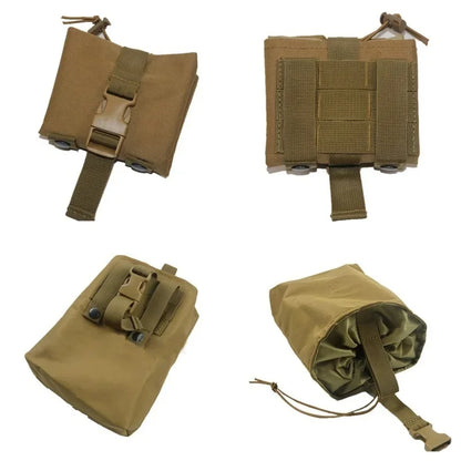 Folding Molle Magazine Dump Pouch Hunting Airsoft Ammo EDC Tool Bag Foldable Utility Recovery Mag Holster