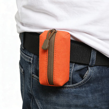 Outdoor Mini EDC Zipper Pouch MOLLE Small Portable Nylon Key Coin Purse with D-Ring for Cycling Hunting Hiking Travel
