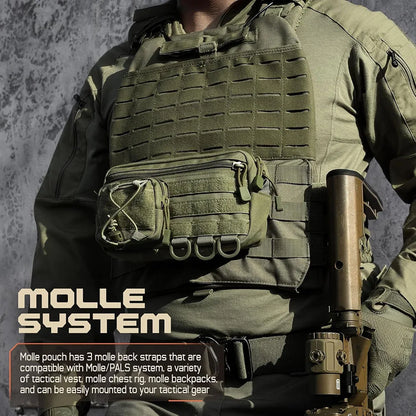Tactical Molle Storage Bag Outdoor Sports Mobile Phone Pouch Men Belt Fanny Pack Belt Zipper Utility Waist Bag EDC Tool Pouch