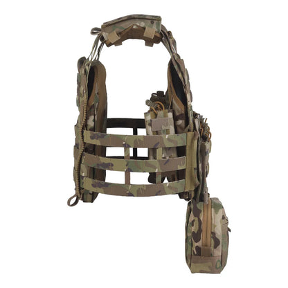 Tactical R Series Style Plate Carrier JPC 3.0 Assault Molle Vest Set with 5.56 Triple Magazine Holster Radio Drop Packet Bag