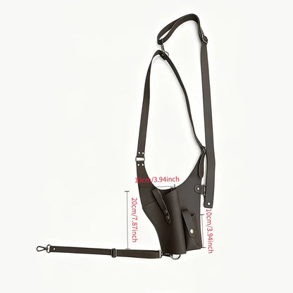 Retro Underarm Gun Holster, Punk Western Adjustable PU Leather  Shoulder Bag for Cosplay, Halloween & Outdoor