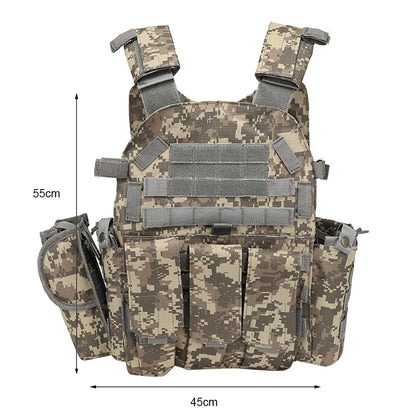 Nylon 600D Tactical Vest Body iujmor Hunting Carrier Airsoft Accessories Combat MOLLE Camo Military Army Vest CS Game Equipment