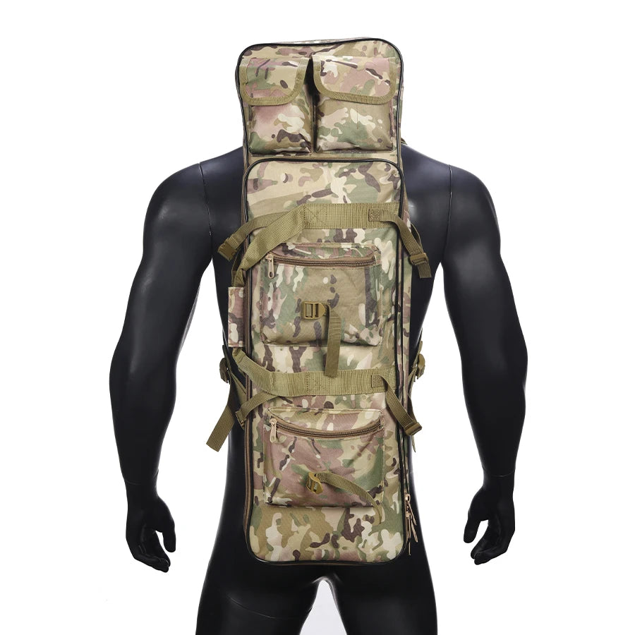 Multi functional storage bag with multiple pockets designed for partitioned storage and adjustable webbing straps and straps