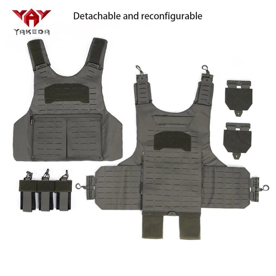 YAKEDA oversized hidden triple equipment bag hunting vest laser cutting technology tear resistant and wear-resistant material