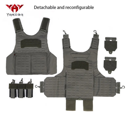 YAKEDA oversized hidden triple equipment bag hunting vest laser cutting technology tear resistant and wear-resistant material