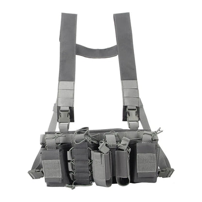 Radio Harness Front Pouch Tactical Chest Vest Holster Molle Vest Rig Bag Airsoft Hunting Radio Waist Pouch Adjustable