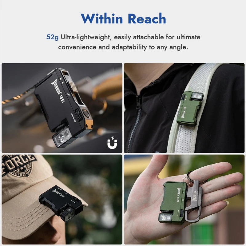 WUBEN G5 EDC Flashlight 400Lumens Portable Pocket Mini Light Waterproof Torch 180° Rotating Head With Magnetic Tail For Outdoor