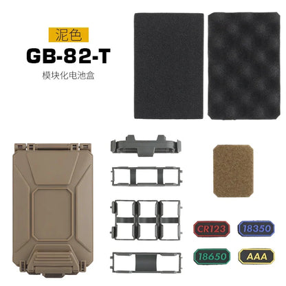 Tactical Battery Storage Box Molle Airsoft Vest Outdoory Modular Mag Pouch Waterproof Box For CR123/AAA/AA/18350/18650