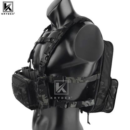 KRYDEX 500D Nylon Tactical D3 Flatpack Backpack Bag with D3CR Chest Rig Vest Magazine Pouch Hunting Outdoor Airsoft Gear