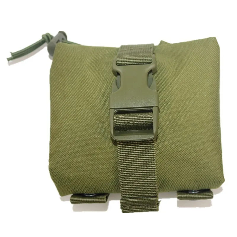 Tactical Dump Pouch Waist Folding Dump Bag Roll-Up Drawstring Utility Tool Storage Pack Hunting Accessories Molle Tool Bag