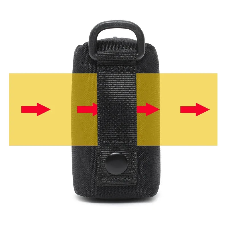 Outdoor  Tactical Mini EDC Zipper Pouch MOLLE Small Portable Nylon Key Coin Purse with D-Ring for Cycling Hunting Hiking Travel