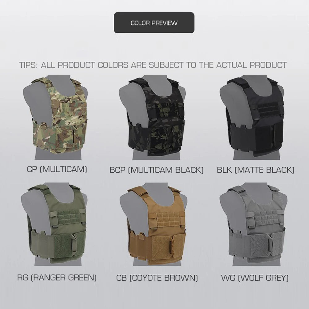 LV-119 Low Vis Slick Plate Carrier Tactical Vest Airsoft Militar Wargame Lightweight Adapt System Slickster Assault Vest