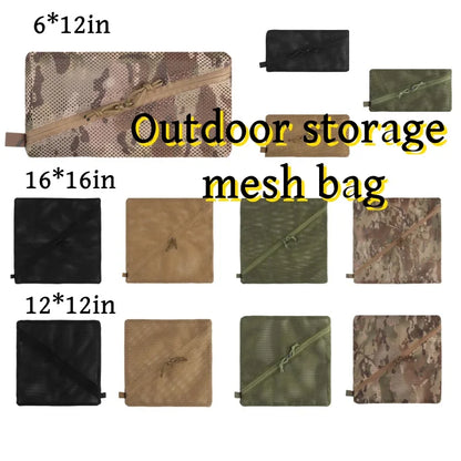 Mesh Pouch Outdoor Travel Sundries Net Bag Organize Accessories MOLLE Camping Utility Admin Pocket