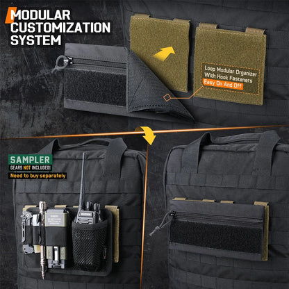 2Pcs Molle Patch Panel Tactical Hook & Loop Adapter Panel Morale Patch Board for Molle Accessories Plate Vest Carrier Backpack