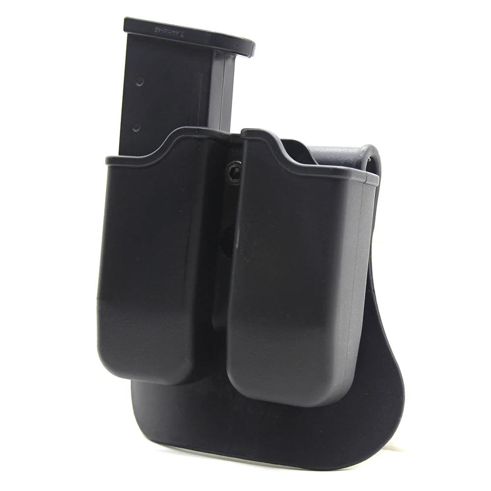 Tactical Pistol Double Magazine Pouch 9mm Mag Holder Carrier for Glock 17 19,Beretta M9 92,9mm .40 Cal airsoft hunting accessory
