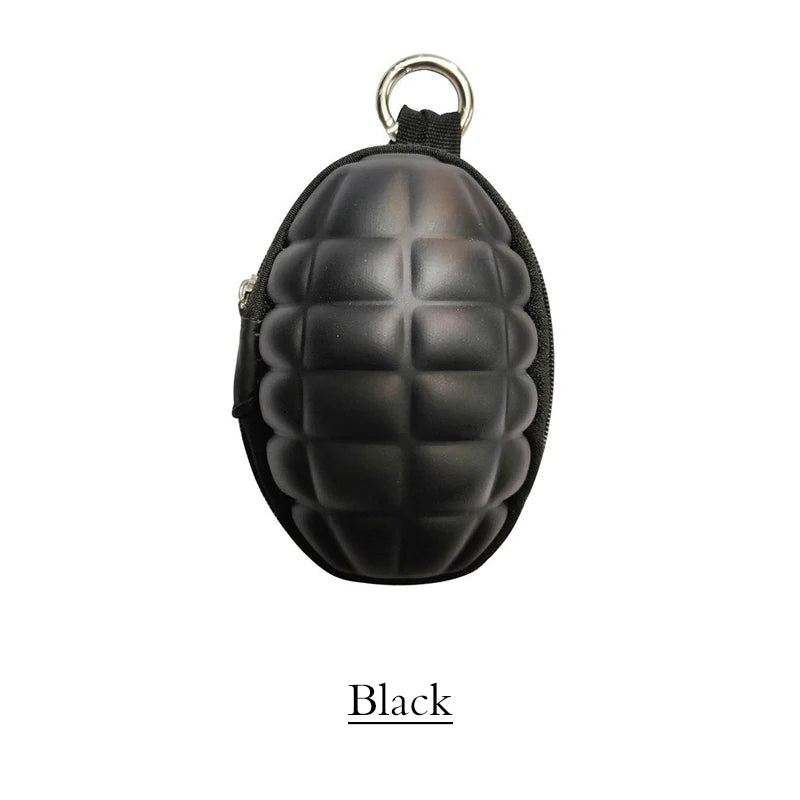 Outdoor Mini Grenade Shaped Car Key Wallets Coin Purse Pouch Bag Keychain Holder Case PU Leather Accessories Change Wallet