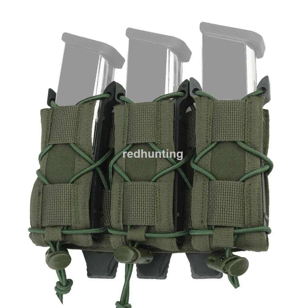 9mm Magazine Pouch Tactical Molle Triple Magazine Pouch Double-Layer Mag Pouches Universal Cartridge Holder for Hunting CS Vest
