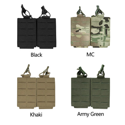 AG 3 MOLLE 5.56 M4 Triple Magazine Pouch Bungee Retention Tactical Vest K19 Plate Carrier Front Placard MAG Holder Bag Airsoft