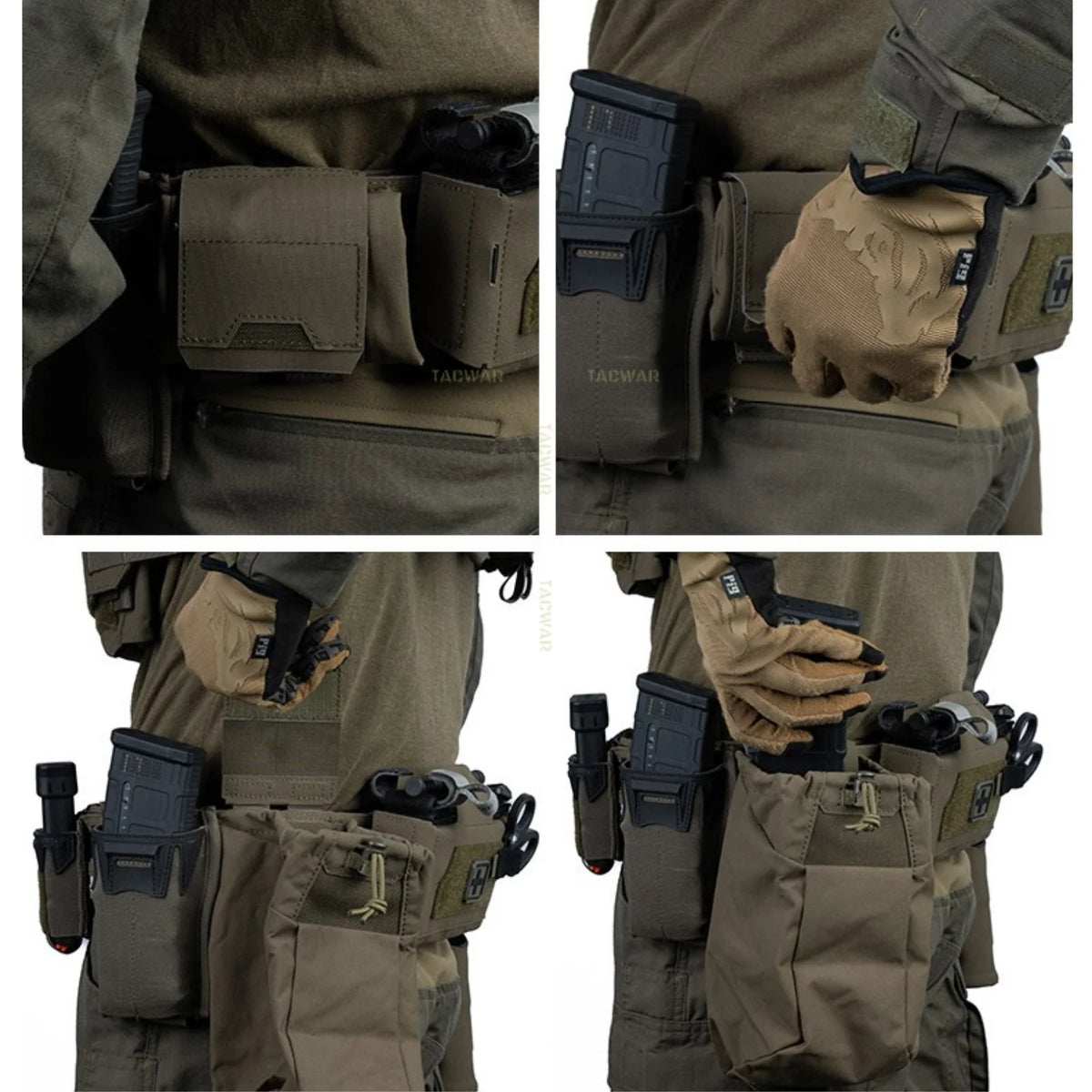 Tactical Dump Pouch Foldable Recycling Bag MOLLE Drop Pouch Magazine Utility Pouch for Belt Airsoft Shooting Hunting