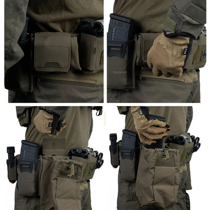 Tactical Dump Pouch Foldable Recycling Bag MOLLE Drop Pouch Magazine Utility Pouch for Belt Airsoft Shooting Hunting