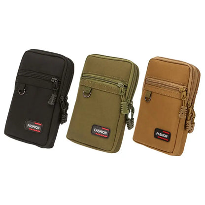 7 Inch Waist Fanny Pack Men Phone Pouch Camping Hunting Waist Bag (Black)