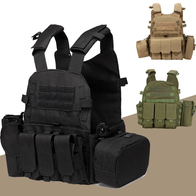 6094 Military Tactical Vest Body Armor Combat Army CS Gear Hunting Plate Carrier Airsoft Accessories Wargame Pouch Molle Vest