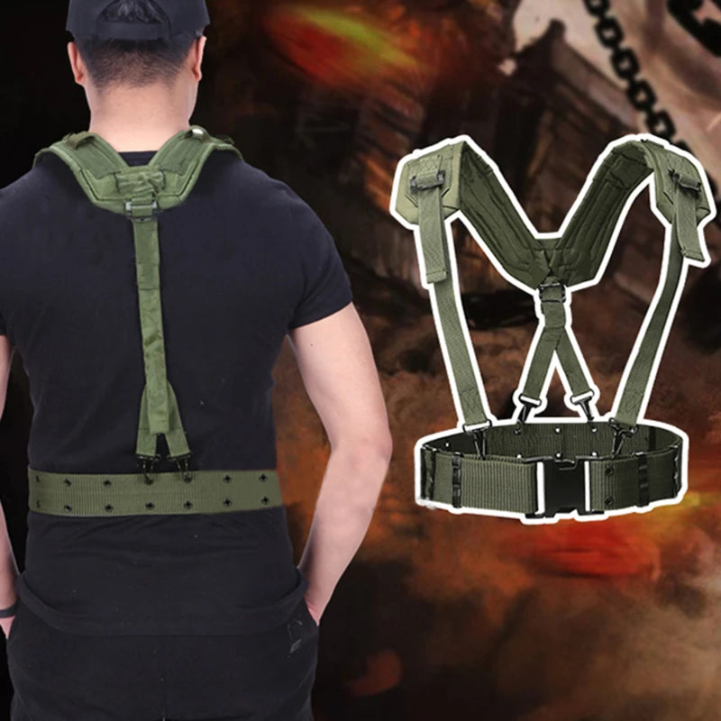 Outdoor Tactical Belt CS Army Fans Combat Belts Military Hunting Accessorios Y Belt Girdle Shoulder Chest Strap Tactico Military