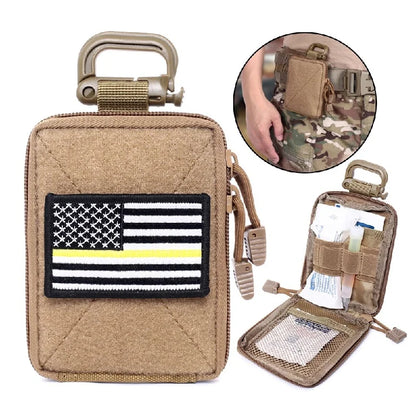 Mini Tactical Molle Utility Pouch Multi-Functional EDC Accessory Bag with Hook-and-Loop for Hunting and Camping