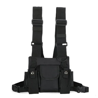 Tactical Vest Man Military Chest Rig Pack Pouch Holster Walkie Talkie Radio Waist Pack Tactical Harness Travel Adjustable Vest