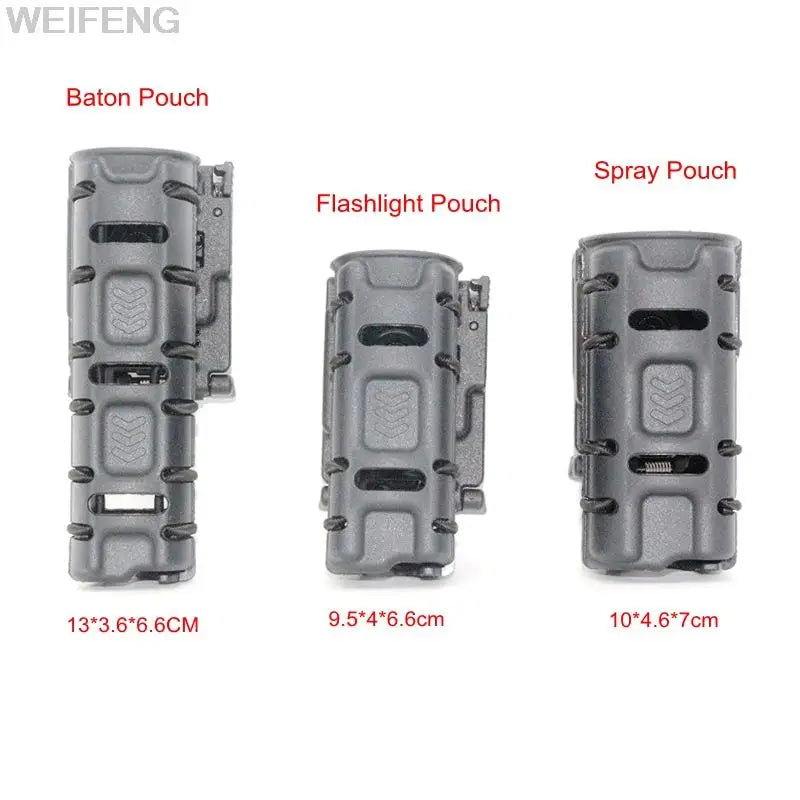 Spray Pouch Holder Flashlight Pouch Baton Holster Molle Belt Clip 360 Degree Rotation Self Defense Tool Holder
