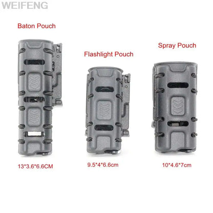 Spray Pouch Holder Flashlight Pouch Baton Holster Molle Belt Clip 360 Degree Rotation Self Defense Tool Holder