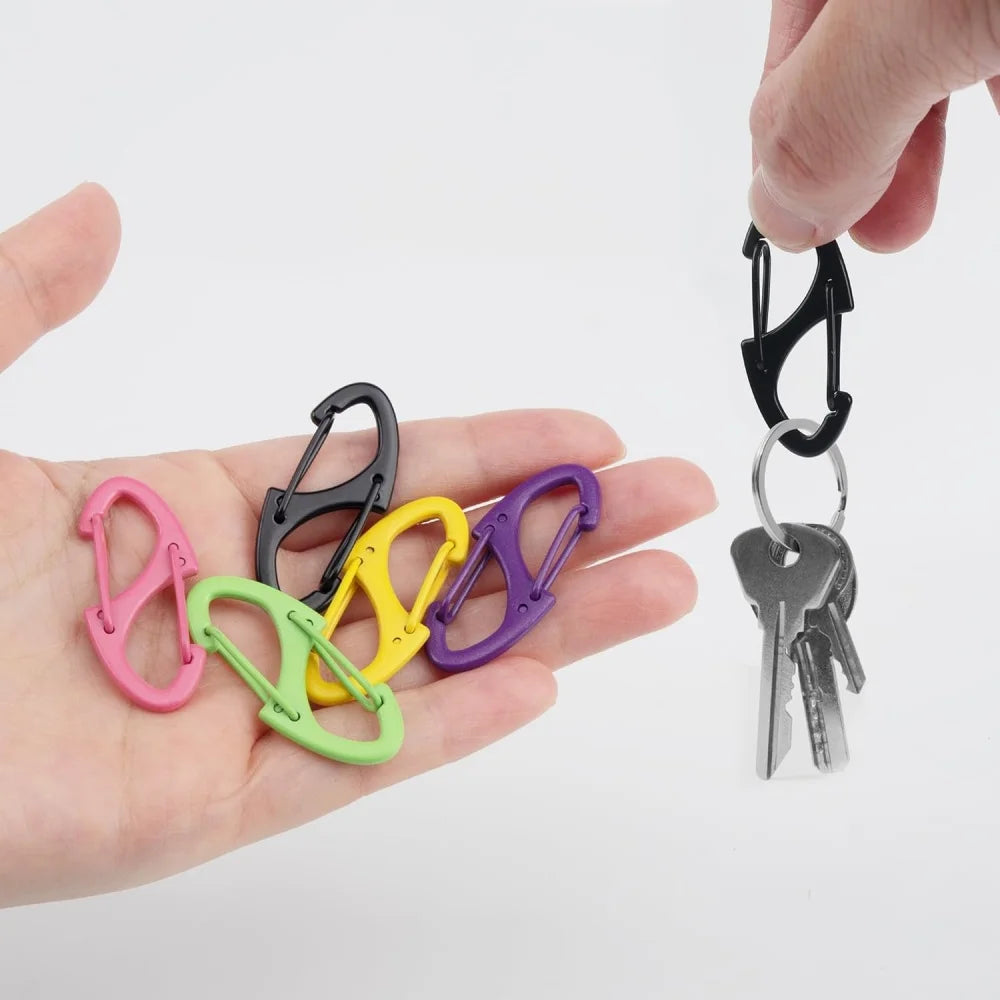 20PCS Mini Double Sided Carabiner Clips Small Zinc Alloy Keychain Clasp Snap Hooks EDC for Outdoor Camping Hiking