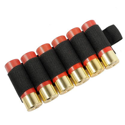 6 Round Shotgun Buttstock Shell Holder 12GA Gun Ammo Pouch Rifle Stock Shotshell Bullet Case Hunting Accessories Bag