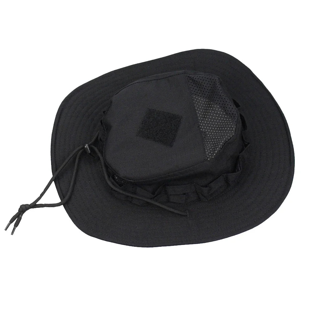 Camo Outdoor Enthusiasts Square Pocket Bonnie Cap Outdoor Bucket Benny Hats Fishing Hiking Outdoor Sun Caps