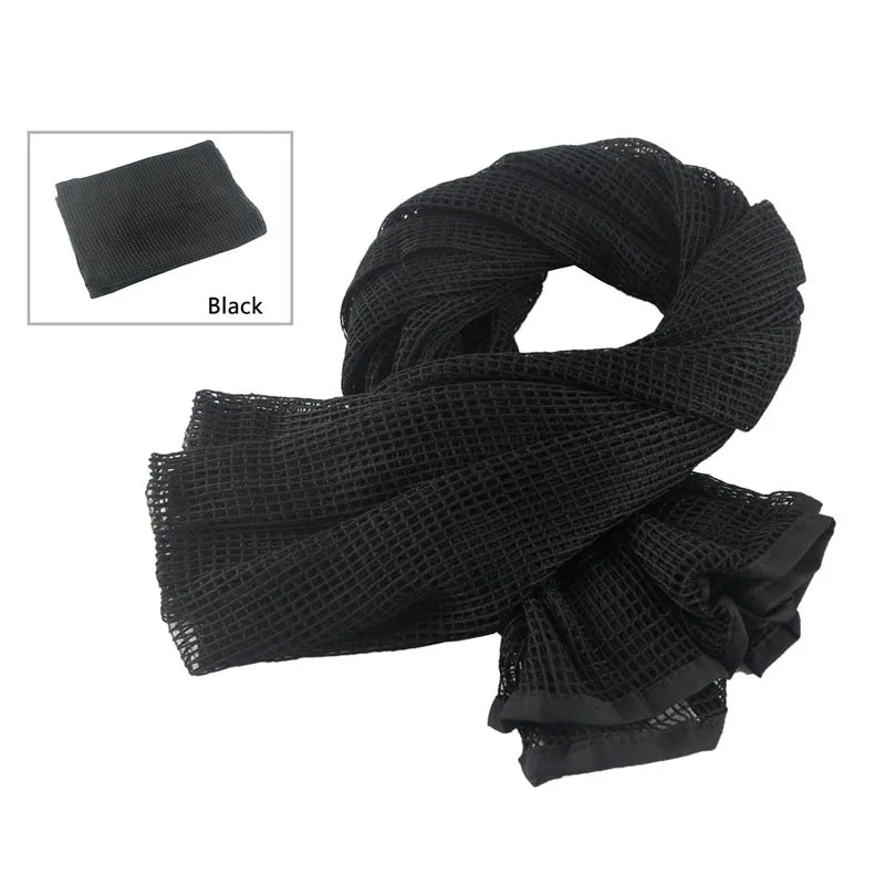 Camouflage mesh scarf sniper veil camouflage mesh face scarf veil head wrap suitable for outdoor camping hiking hunting shooting