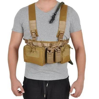 Molle System Chest Rig Tactical Vest CS Match Military Gear Pack Magazine Pouch Holster Waist Men Nylon Swat