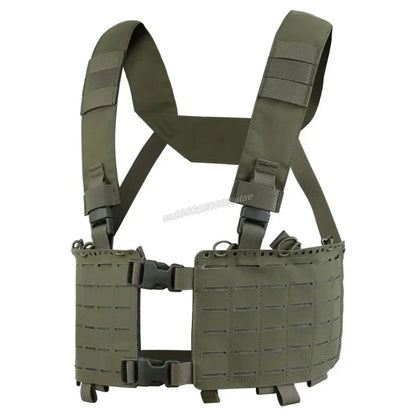 Tactical Alpha Chest Rig with Expansion Pack SS Style Load Bearing Vest (LBV) Alpha Expander Kit Pouch 34A Split MOLLE Equipment