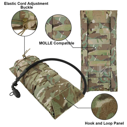 KRYDEX Tactical 500D 3L Hydration Pouch MOLLE Carrier Pack Bag Modular 100 oz Water Bladder Pouch Hunting Outdoor Accessories
