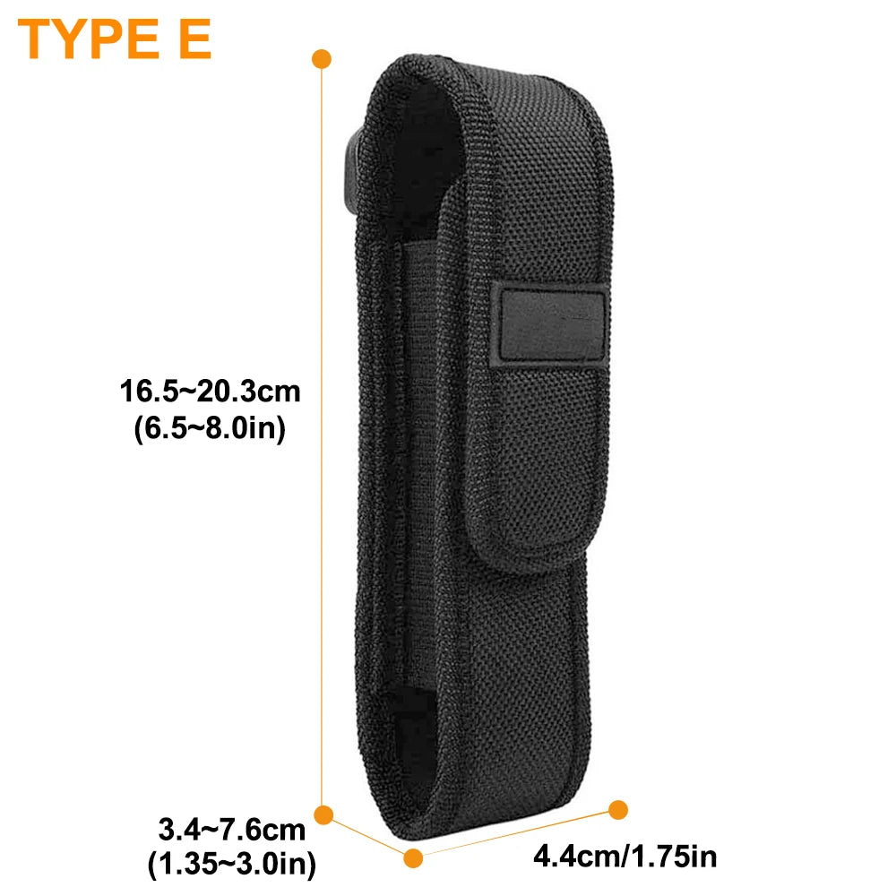 Tactical Flashlight Holster Outdoor Hunting Climbing Molle Pouch Men's Belt Bag LED Torch Case Edc Tool Holder Fanny Pack